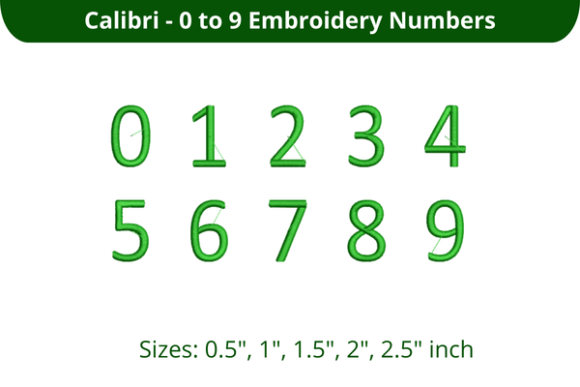 Calibri Font 0-9