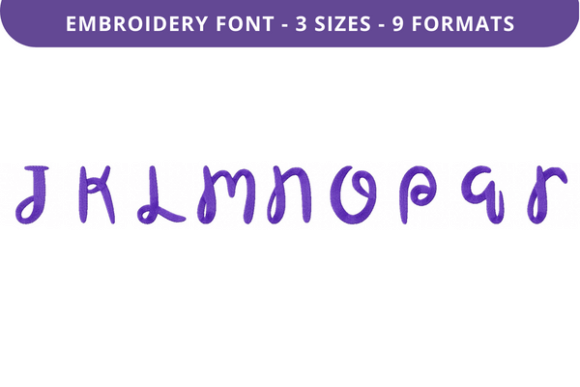 Cautiously Cuddly Font J to R: Embroidery’s Gentle Precision for Personalized Fabric Art