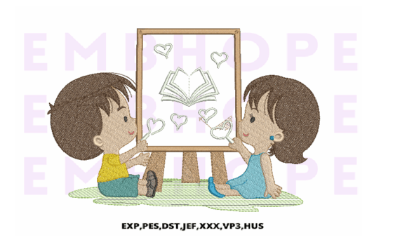 Children Drawing: A Thoughtful Embroidery Design for Meaningful Fabric Personalization
