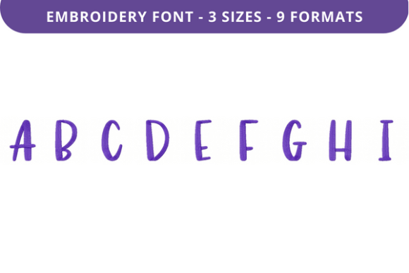 Country Garden Font Uppercase A to I: A Practical Embroidery Typeface for Personalized Fabric Projects