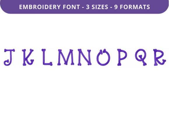 Curves and Bones Font: Uppercase J to R