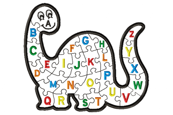 Dinosaur Alphabet in the Hoop