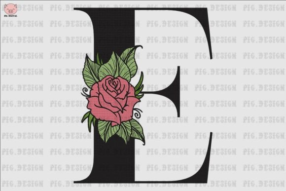 Flower Rose Font E Embroidery: Elegant, Versatile, and Ready for Your Next Creative Project