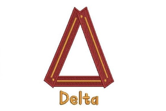 Greek Alphabet Letter Delta Embroidery Design