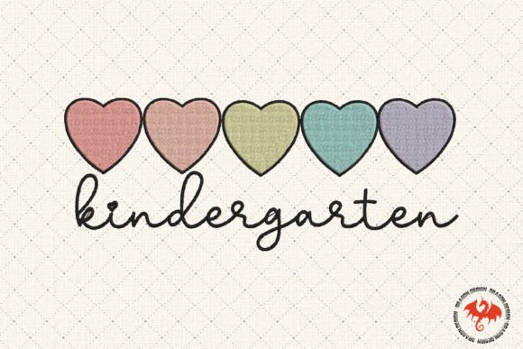 Heart Kindergarten Embroidery Designs