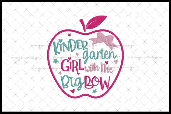 Kindergarten Girl with the Big Bow: A Versatile Embroidery Motif for Meaningful Back-to-School Expression
