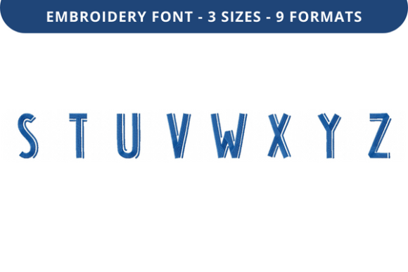 Middle Right Font S to Z: A Versatile Embroidery Font for Personalized Designs