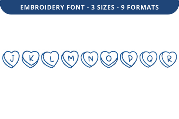 Talking Hearts Font J to R: Personalize Fabric Projects with Heartfelt Clarity