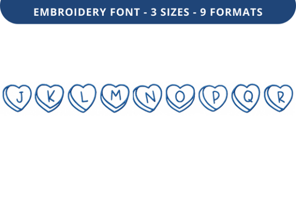 Talking Hearts Font Lowercase J to R