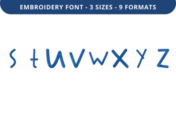 Troofles Font Lowercase S to Z: A Versatile Embroidery Font for Personalized Fabric Projects